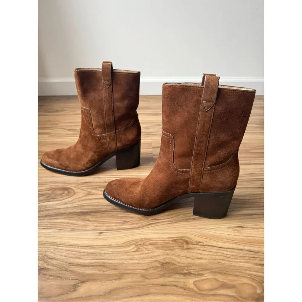 Veronica Beard Carmen Suede Western Booties US 6 $495